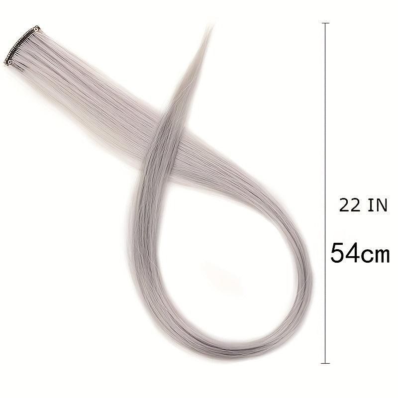 Clip On Colorful Straight Hair Extensions for Y2K Party