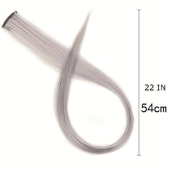 Clip On Colorful Straight Hair Extensions for Y2K Party