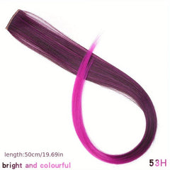 Clip On Colorful Straight Hair Extensions for Y2K Party