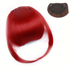 Short Heat Resistant Clip In Bangs for Women Synthetic Wig