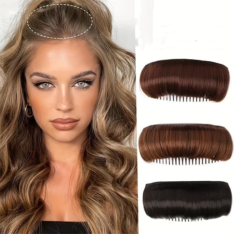 Hair Pad with Comb Synthetic Hair Extensions for Daily Use