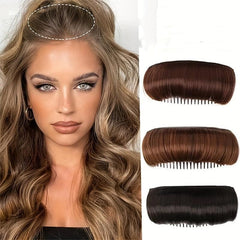 Hair Pad with Comb Synthetic Hair Extensions for Daily Use