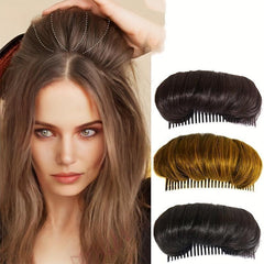 Hair Pad with Comb Synthetic Hair Extensions for Daily Use