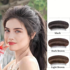 Hair Pad with Comb Synthetic Hair Extensions for Daily Use