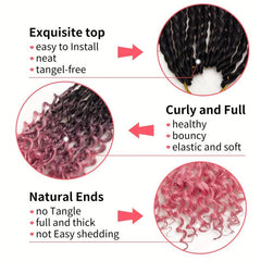 Ombre Small 3-strand Braid Curly Hair Extensions