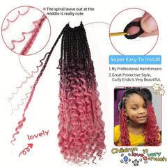 Ombre Small 3-strand Braid Curly Hair Extensions