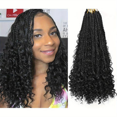 Ombre Small 3-strand Braid Curly Hair Extensions