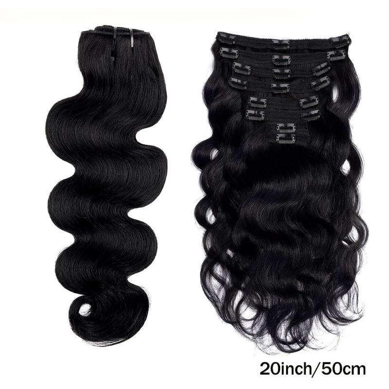 Body Wave Clip In Hair Extensions Human Hair Brazilian 14-26 Inch