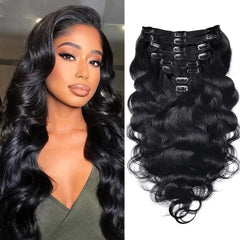 Body Wave Clip In Hair Extensions Human Hair Brazilian 14-26 Inch