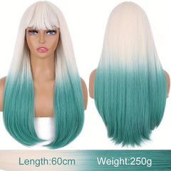 Long Straight Ombre Wig for Anime Cosplay Halloween Party