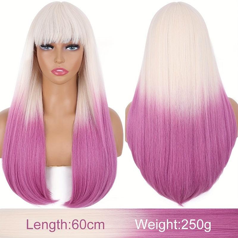 Long Straight Ombre Wig for Anime Cosplay Halloween Party