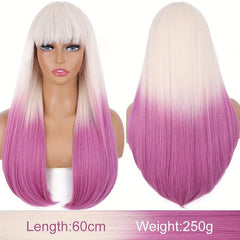 Long Straight Ombre Wig for Anime Cosplay Halloween Party