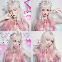 Long Straight Ombre Wig for Anime Cosplay Halloween Party