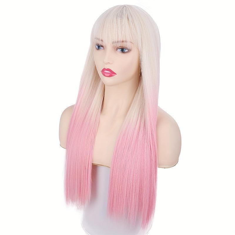 Long Straight Ombre Wig for Anime Cosplay Halloween Party