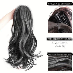 Curly Wavy Synthetic Ponytail Extension Claw Clip Tails for Women 35-56cm