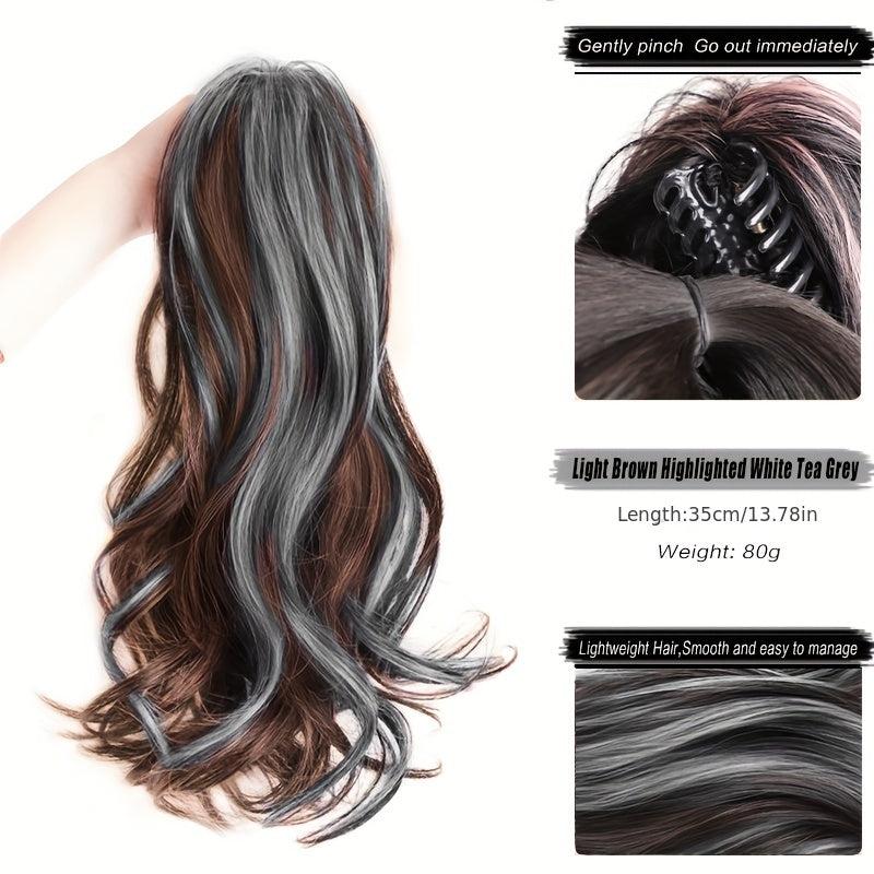 Curly Wavy Synthetic Ponytail Extension Claw Clip Tails for Women 35-56cm