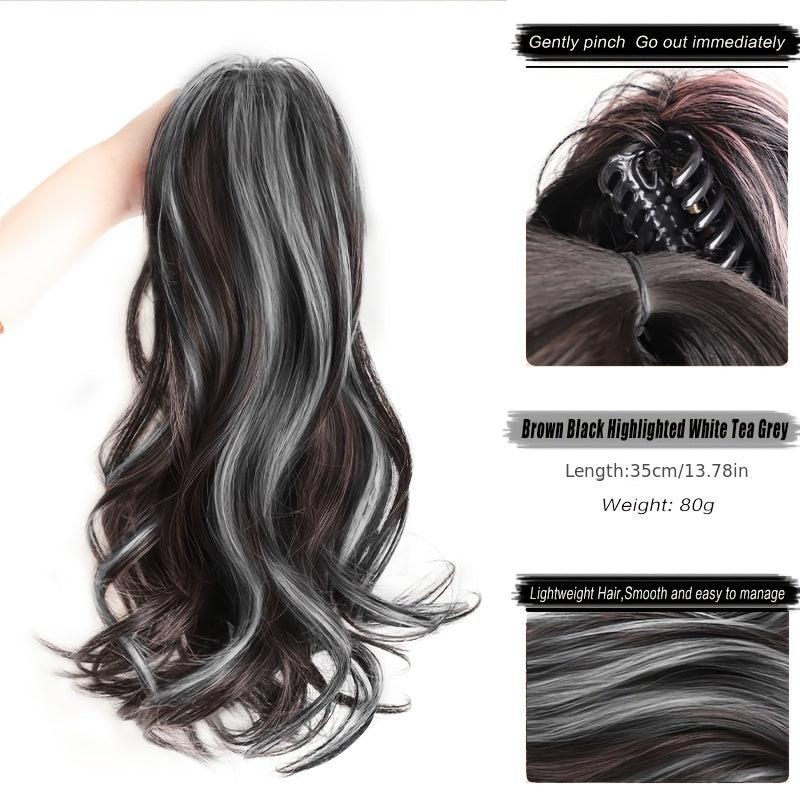 Curly Wavy Synthetic Ponytail Extension Claw Clip Tails for Women 35-56cm