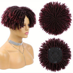 15.24 cm Dreadlock Topper Wig Braided Half Wig Short Synthetic Hair Piece