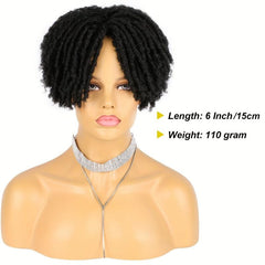15.24 cm Dreadlock Topper Wig Braided Half Wig Short Synthetic Hair Piece