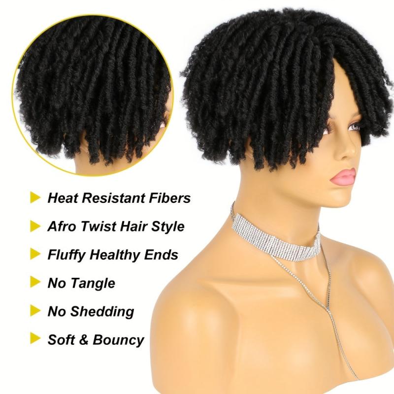 15.24 cm Dreadlock Topper Wig Braided Half Wig Short Synthetic Hair Piece