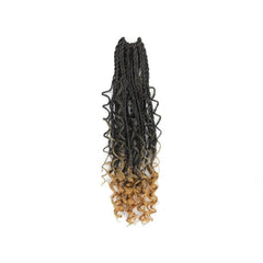 Ombre Box Braid Extensions Curly Ends Synthetic Hair Extensions