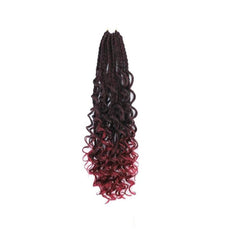 Ombre Box Braid Extensions Curly Ends Synthetic Hair Extensions