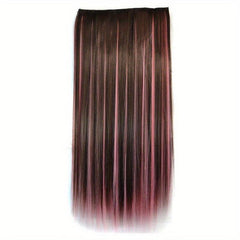 Long Straight Hair Extensions 5 Clips In Synthetic Hairpiece