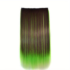 Long Straight Hair Extensions 5 Clips In Synthetic Hairpiece