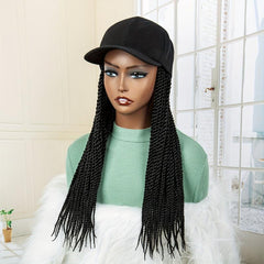 Long Box Braid Hair Wig with Baseball Cap Synthetic Hair