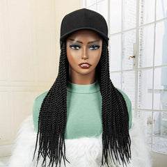 Long Box Braid Hair Wig with Baseball Cap Synthetic Hair