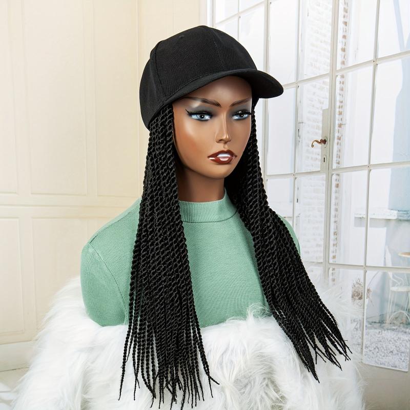 Long Box Braid Hair Wig with Baseball Cap Synthetic Hair