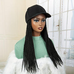 Long Box Braid Hair Wig with Baseball Cap Synthetic Hair