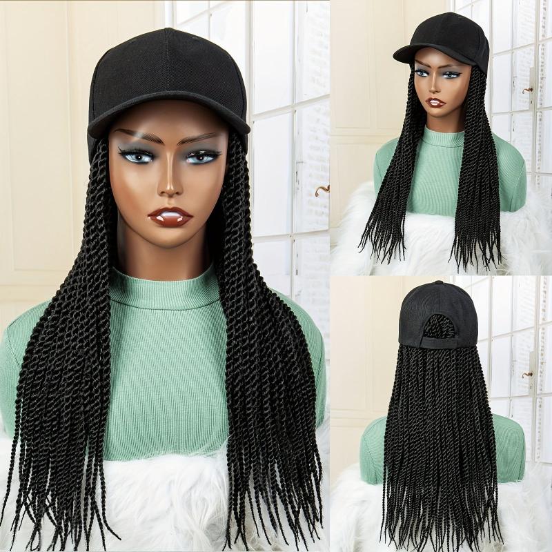 Long Box Braid Hair Wig with Baseball Cap Synthetic Hair