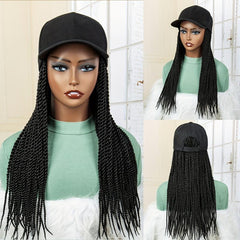 Long Box Braid Hair Wig with Baseball Cap Synthetic Hair