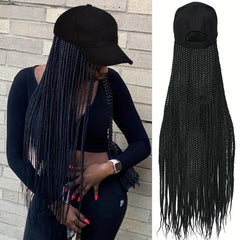 Long Box Braid Hair Wig with Baseball Cap Synthetic Hair