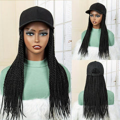 Long Box Braid Hair Wig with Baseball Cap Synthetic Hair