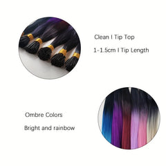 Colorful Synthetic I Tip Hair Extensions 40-64 cm 0.5g