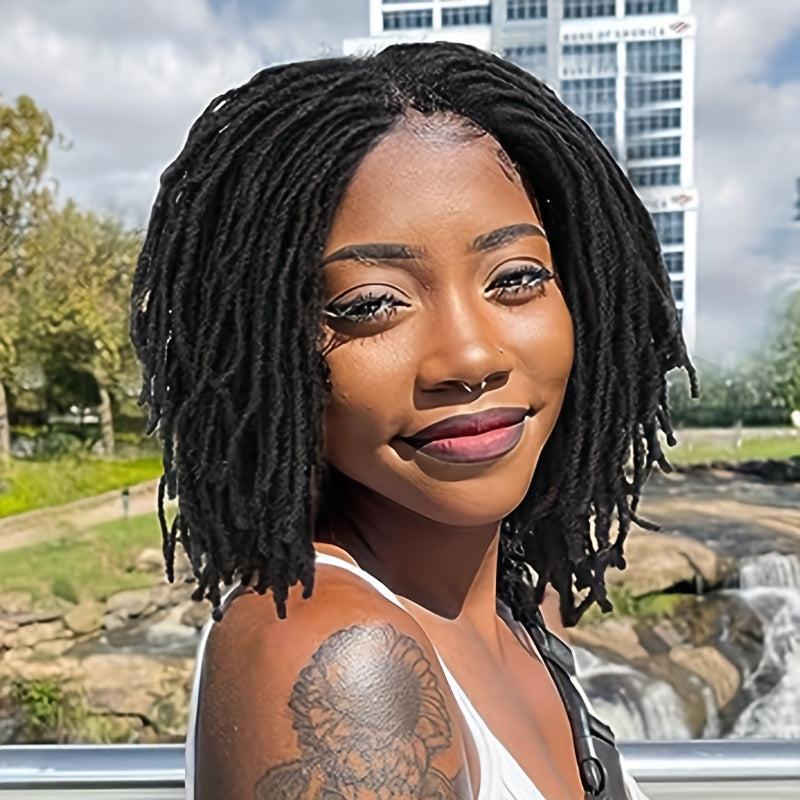 Short Dreadlock Wig Braided Wigs For Women 35 56 Cm 1B 1B 27
