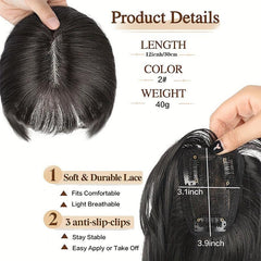 Synthetic Hair Topper with Bangs 30-48 cm Clips in Hair Pieces Thinning Hair