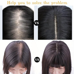 Synthetic Hair Topper with Bangs 30-48 cm Clips in Hair Pieces Thinning Hair