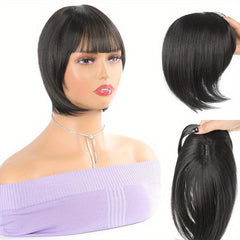 Synthetic Hair Topper with Bangs 30-48 cm Clips in Hair Pieces Thinning Hair