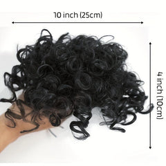 Short Afro Curly Drawstring Ponytail Hair Bun Synthetic Clip In Extensions