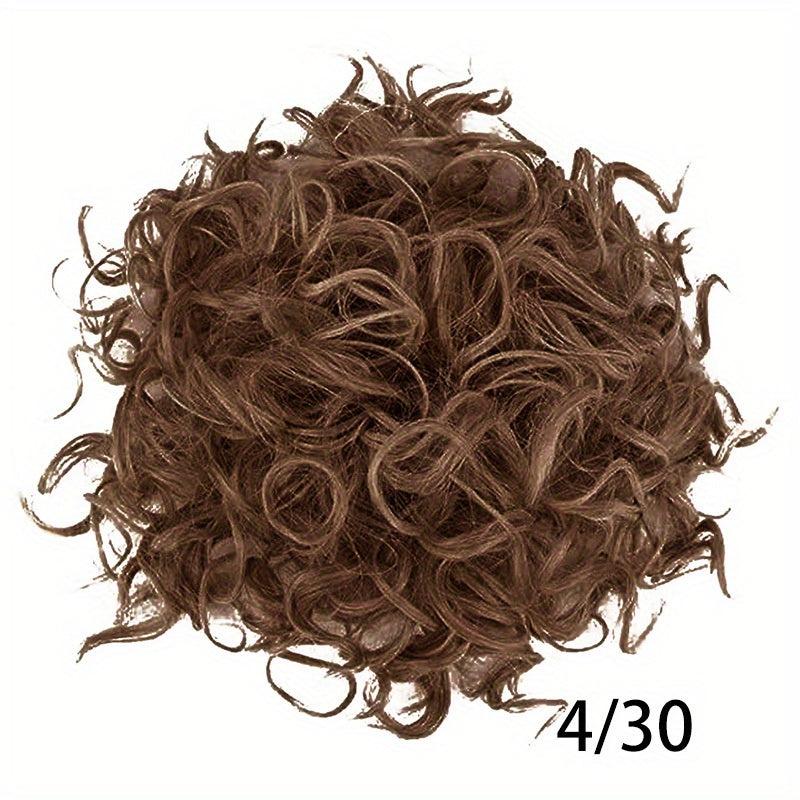 Short Afro Curly Drawstring Ponytail Hair Bun Synthetic Clip In Extensions