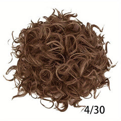 Short Afro Curly Drawstring Ponytail Hair Bun Synthetic Clip In Extensions