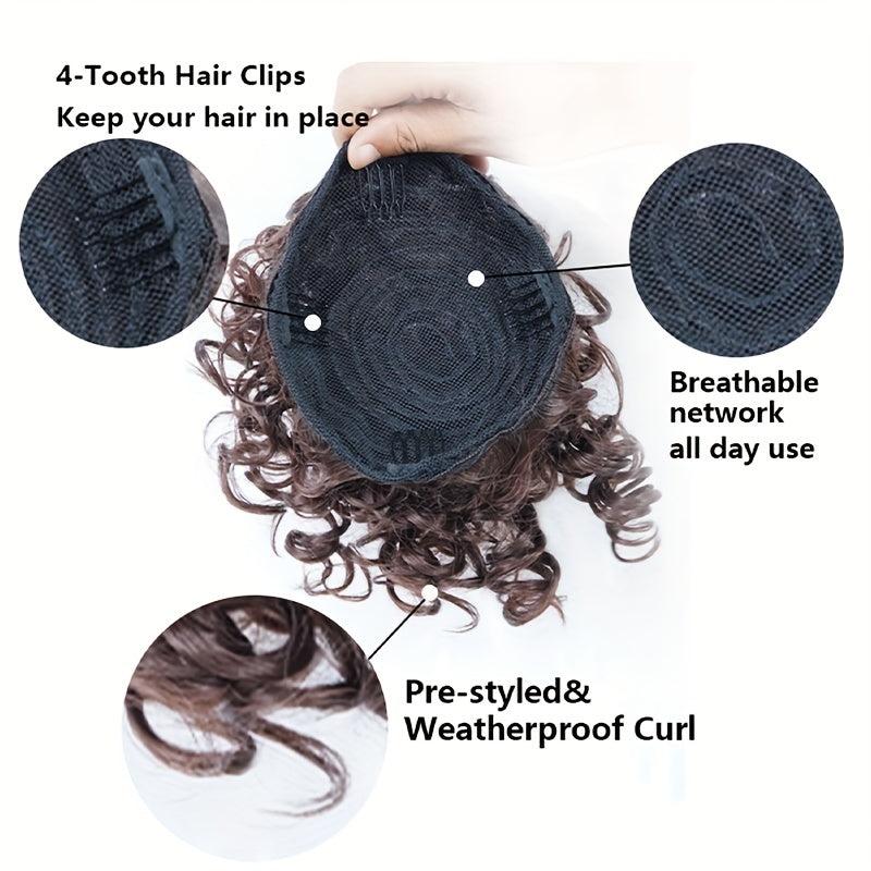 Short Afro Curly Drawstring Ponytail Hair Bun Synthetic Clip In Extensions