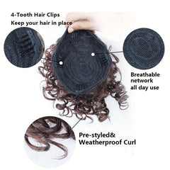 Short Afro Curly Drawstring Ponytail Hair Bun Synthetic Clip In Extensions