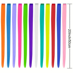 12 Pcs Clip In Hair Extensions 50 8 Cm Colored Hair Extensions Party
