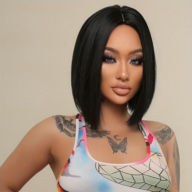 Short Straight Bob Wigs Synthetic None Lace Wigs For Women