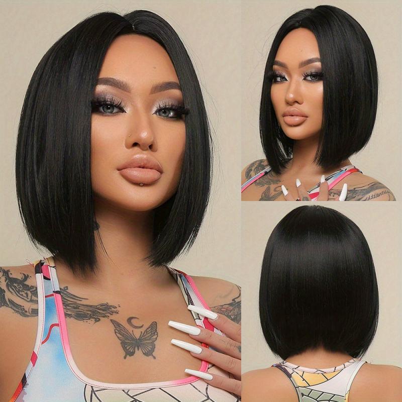 Short Straight Bob Wigs Synthetic None Lace Wigs For Women