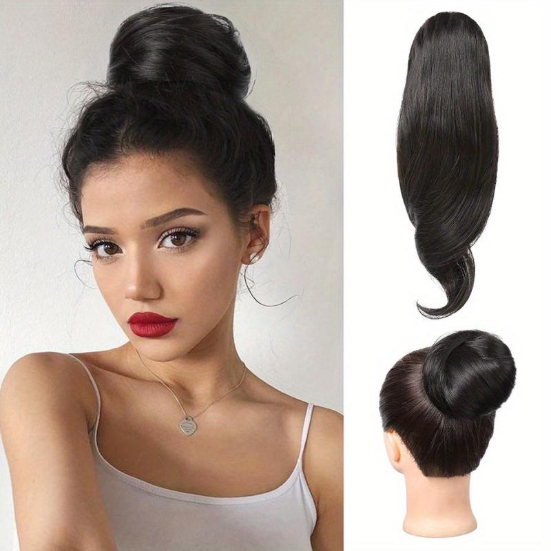 Messy Bun Ponytail Drawstring Short Ponytail Braid Bun Synthetic Hair Patch